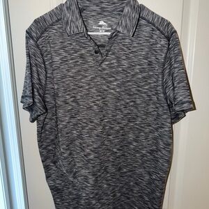 Tommy Bahama Black and Gray Patterned Polo Shirt Mens Medium